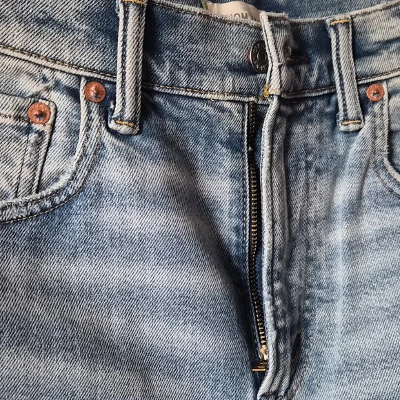 Stylish Light Blue Distressed Women mom Jeans - Picture 2 of 10